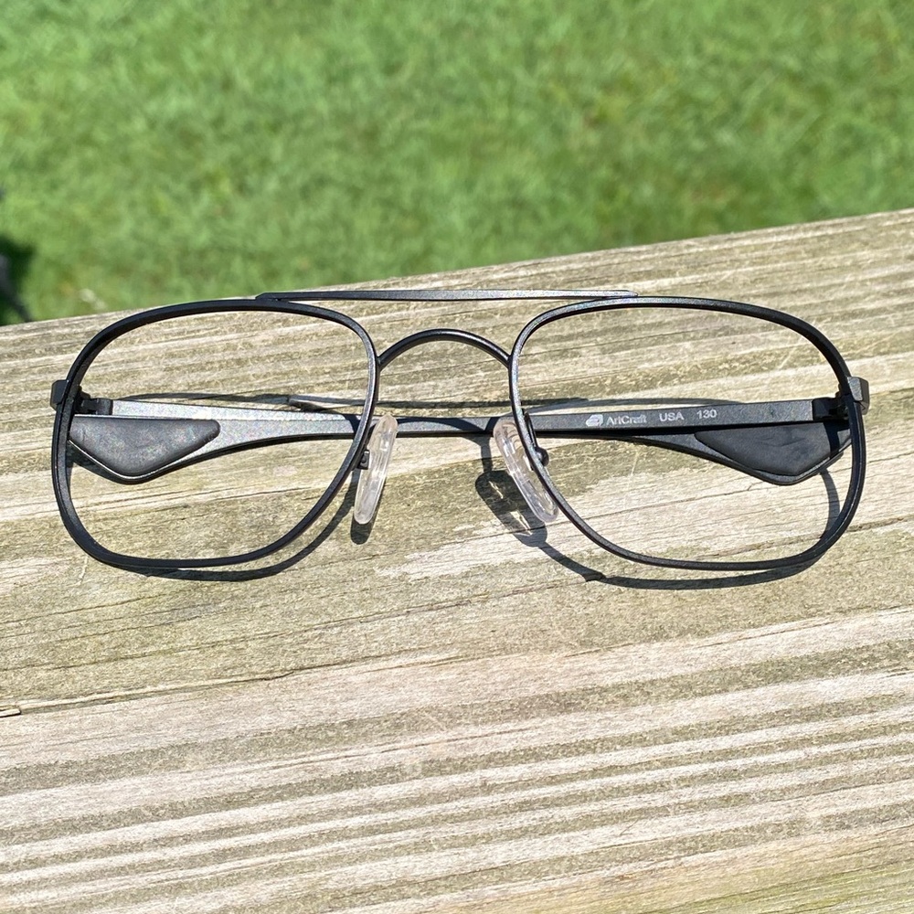 Artcraft black metal aviator style glasses frames 55[]22 130